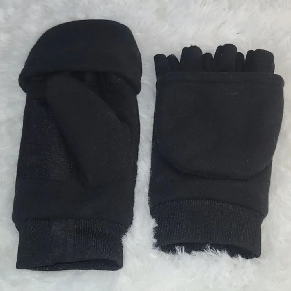 Gloves Comfort Stretch Pop Top Glove- Black medium finger mitten mens winter
